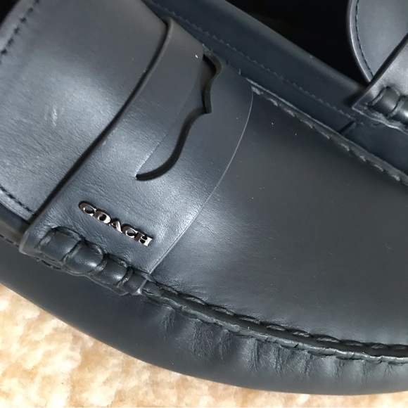 Coach Slate Blue Leather Drivers - Picture 15 of 16